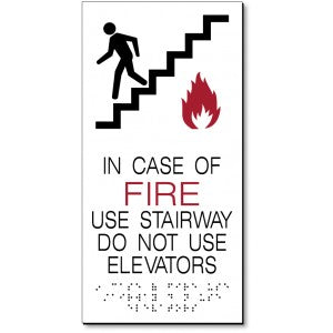 IN CASE OF FIRE ADA Large Sign