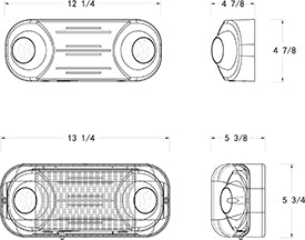MR 16 LED Emergency Light and Weather Proof Dimensions 