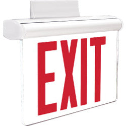 New York Approved Edge lit red letters white housing with a surface mount 
