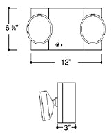 NYC Emergency light LED with Steel Housing - 2 or 3 lamps Round Lamps  