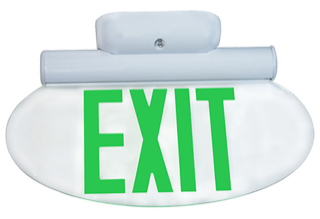 Modern Oval Edge Lit Exit Sign