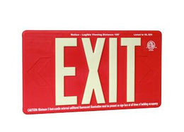 Outdoor Exit Sign - Non Electric RED Background - Wireless Battery Powered 