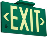 Green Wireless Exit Sign 100' Viewing - UL 924 Listed 