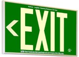 Green Glow in the Dark Non Electric Green Exit Signs - 20 Year Life  