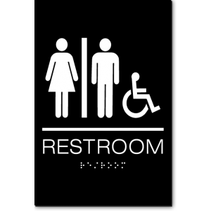 Unisex RESTROOM Accessible ADA Sign