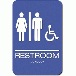 Unisex RESTROOM Accessible ADA Sign - Styrene