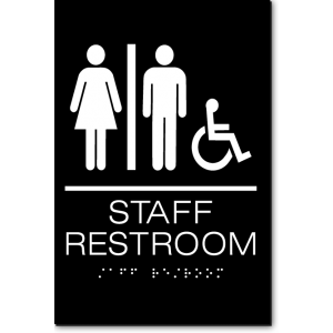Unisex STAFF RESTROOM Accessible ADA Sign