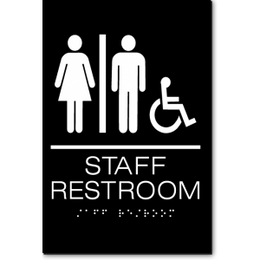Unisex STAFF RESTROOM Accessible ADA Sign