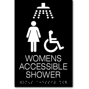 WOMENS ACCESSIBLE SHOWER ADA Sign