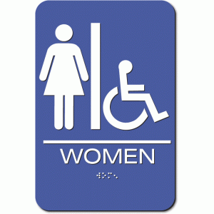 WOMEN Accessible Restroom Sign - Styrene