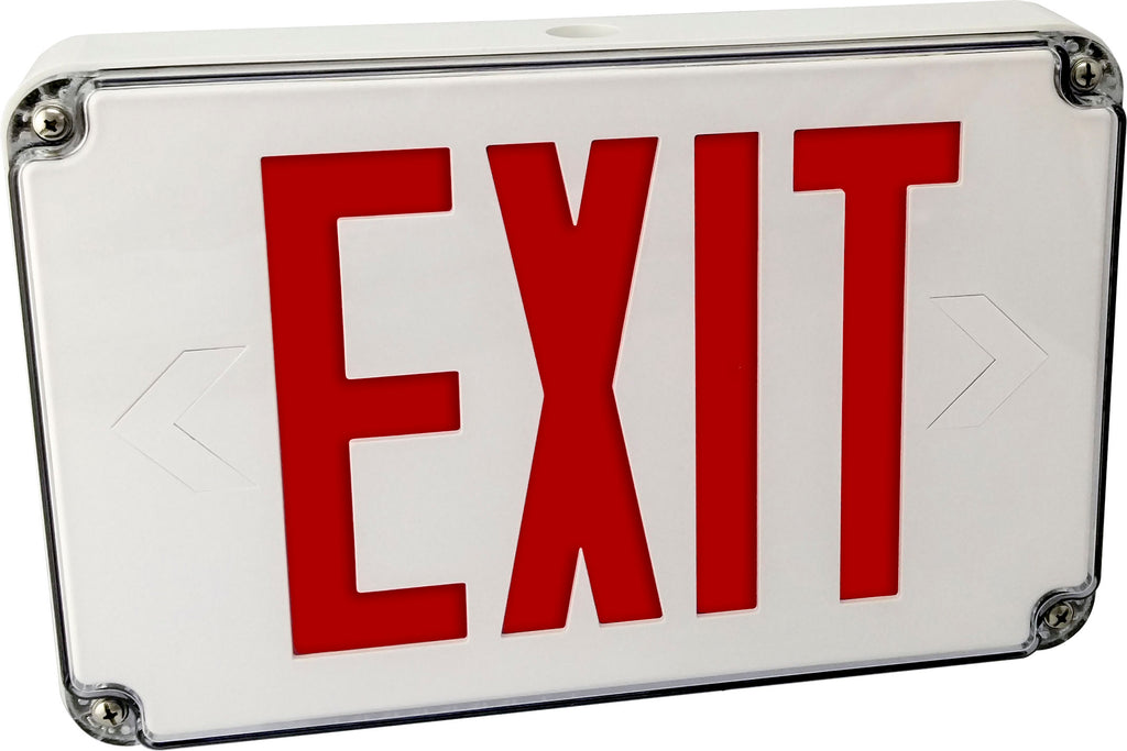 Exterior Rated - Water Resistant Exit Sign Universal Mount - Battery ...