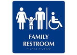 ADA Braille Family Restroom w/ Handicap Symbol. Color:
