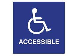 ADA Braille Handicap Accessible Symbol To Read: ACCESSIBLE Size: 6" W X 8" H Color: