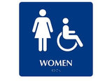ADA Woman Symbol w/ Handicap Symbol. To Read: WOMEN Color: