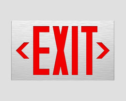 Aluminum Face Exit Sign - Battery  Back Up 