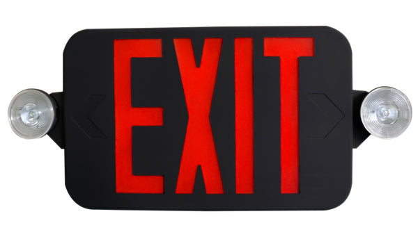 Remote Capable Black Exit Sign with Emergency Lights -5 Yr Warranty ...