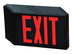 Black Exit Signs Red Led with Battery ceiling mount