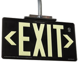 Ceiling Mount Non Electric Exit Sign Black Face 