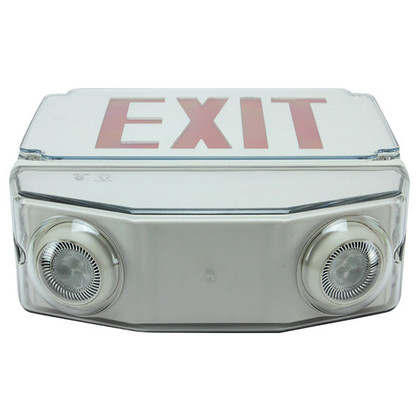 Exit Sign Combo Cold Location - Ceiling Mount - Lights on the bottom 