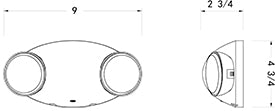led emergency lights black dimensions 