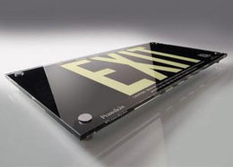 Designer Series Photoluminescent Black Acrylic Exit Sign 50 Viewing Distance -Non Electric