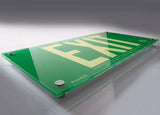 Photoluminescent Designer Series Green Acrylic Exit Sign 50 Feet Viewing Distance - Non Electric