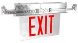 RED ceiling recessed edge lit exit with battery dry wall or grid ceilings