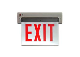 Wall Recess - Edge Lit LED Exit Sign Battery Back Up - UL Listed