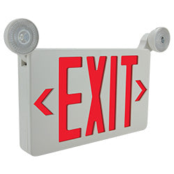 Compact Combo Exit Sign with Fully Adjustable High Wall LED Lamps ...