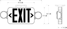 Lavex Remote Capable Red LED Exit Sign / Emergency Light Combo