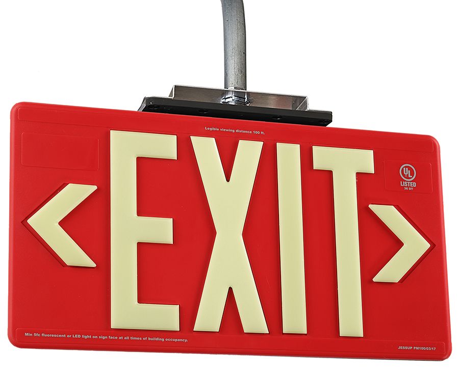 RED Indoor/outdoor Wirless Exit Sign 100' viewing Distance UL 924