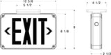 Wet Location Outdoor Green LED Exit Sign with Battery - White Housing - Universal Mount