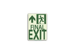 Photoluminescent Directional Sign Final Exit Left