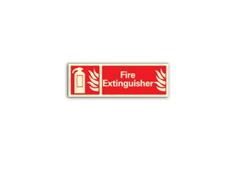Photoluminescent Fire Extinguisher Red Rectangle Sign (Rigid PVC)