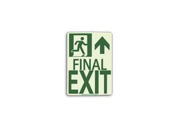 Photoluminescent Directional Sign Final Exit Right