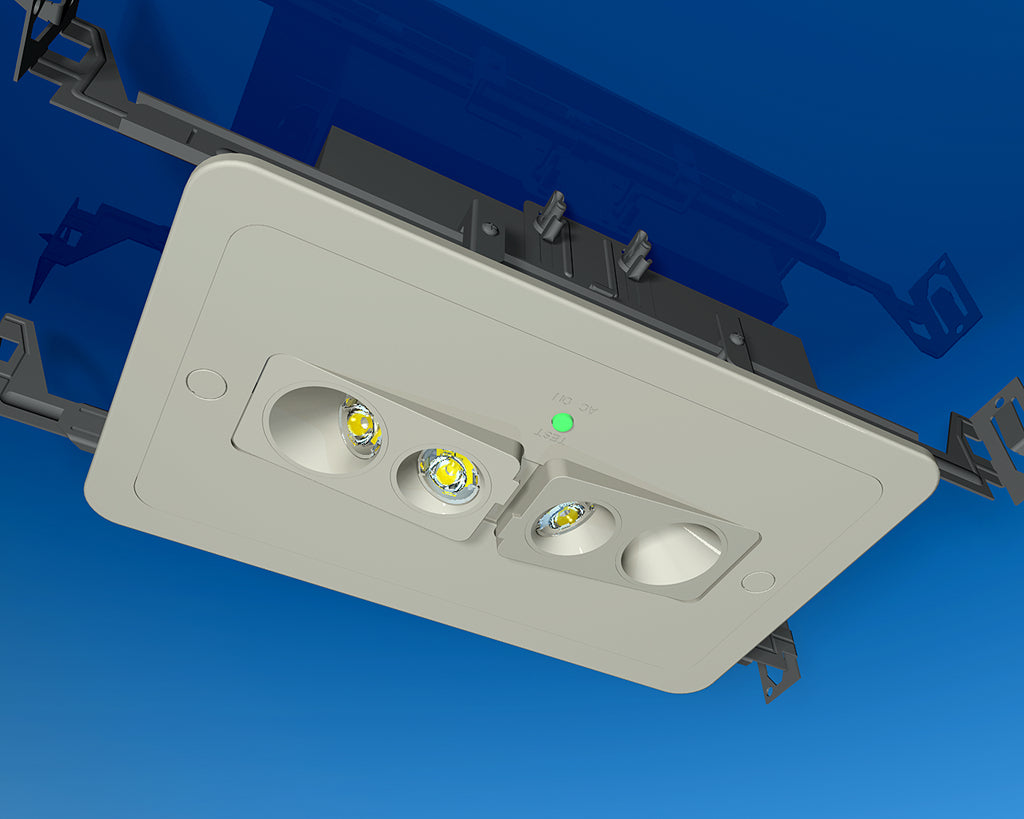 flush mount recessed emergency light fixture  