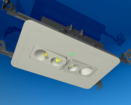 flush mount recessed emergency light fixture  