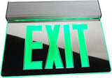 Green Mirrored Exit Sign Edge lit -two sides