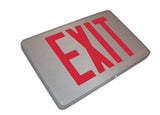low profile brushed aluminum emergency exit sign - red or green 