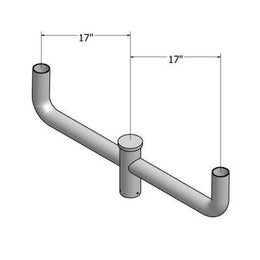 Bullhorn Bracket 2-3/8 Inch Steel 2 Arms At 180 Degrees Bronze (PL-BB218-B) Maxlite 103182