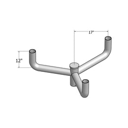 Bullhorn Bracket 2-3/8 Inch Steel 3 Arms At 120 Degrees Bronze (PL-BB312-B) Maxlite 103185