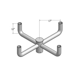 Bullhorn Bracket 2-3/8 Inch Steel 4 Arms At 90 Degrees Bronze (PL-BB490-B) Maxlite 103186