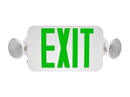 Exit And Emergency Combination Thermoplastic Green Letters White Remote Head Capable (EXC-GWRC) Maxlite 103371