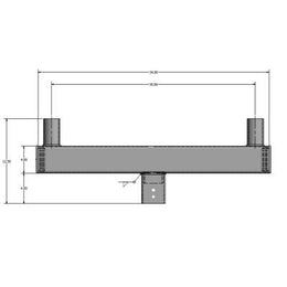 Square Mounting Brackets 2-3/8 Inch Steel 2 Arms At 180 Degrees Bronze (PL-SM218-B) Maxlite 104760