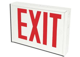 New York Steel Housing Exit Sign - Red LED Exit Sign 8" Letters  with battery 