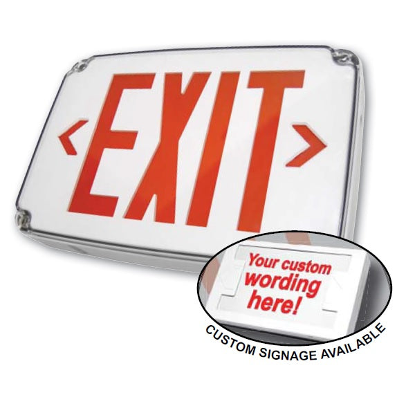 Custom Wording Wet Location Exit Sign – Exit Sign Warehouse