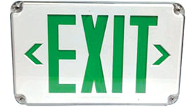 Outdoor Rated Exit Sign Green Letters 90 Minute Battery 