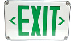 Outdoor Rated Exit Sign Green Letters 90 Minute Battery 