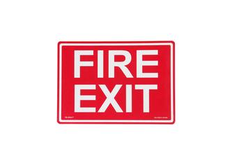 14" x 10" Fire Exit - Red Background with PL Letters