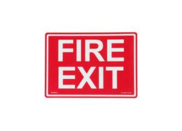 14" x 10" Fire Exit - Red Background with PL Letters